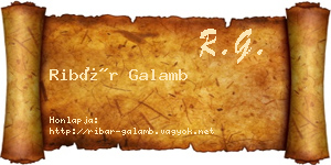 Ribár Galamb névjegykártya